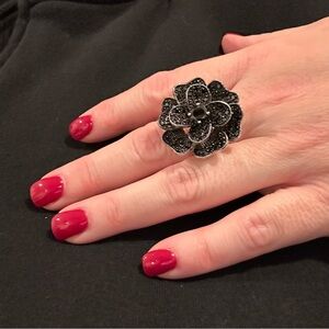 Park Lane ‘Twilight’ Statement Ring Size 10 Jet CZ